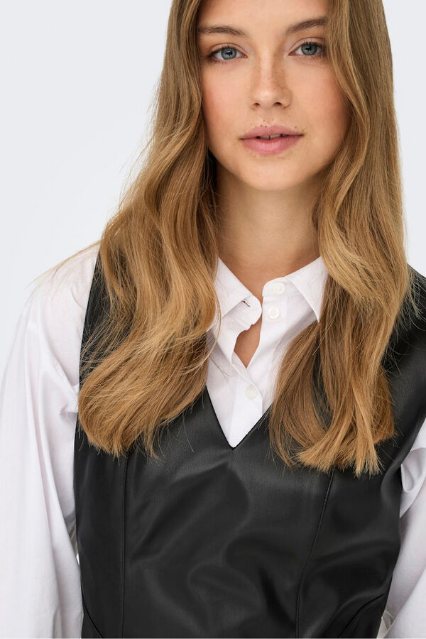 Only Vestido curto de couro vegano preto