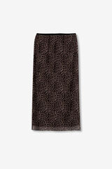Tiffosi Young Falda midi animal print marr&oacute;n