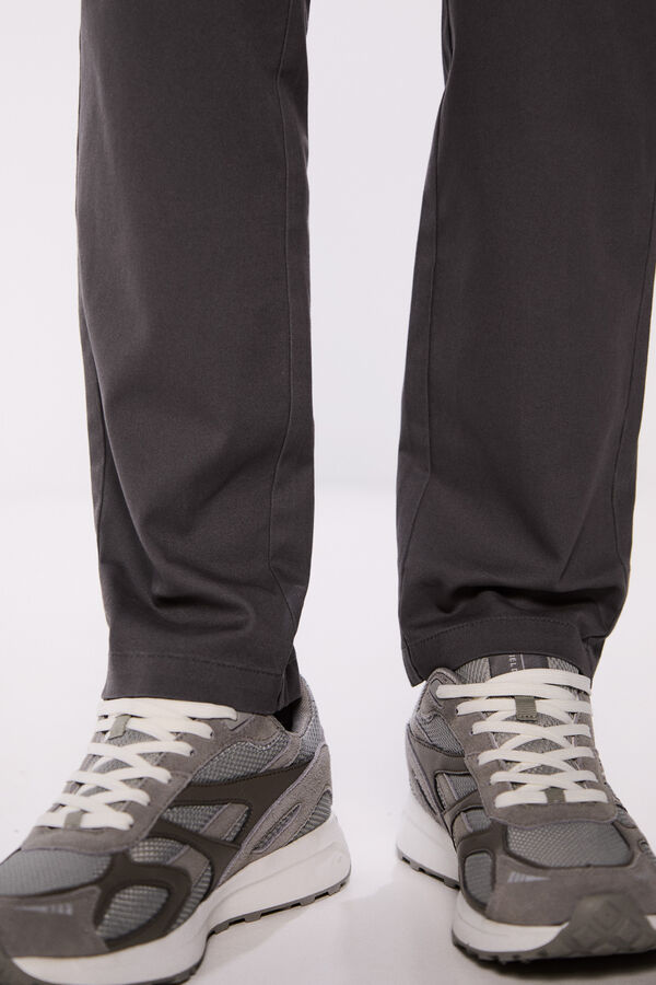 Springfield Cal&ccedil;a slim fit com microestrutura colorida cinzento