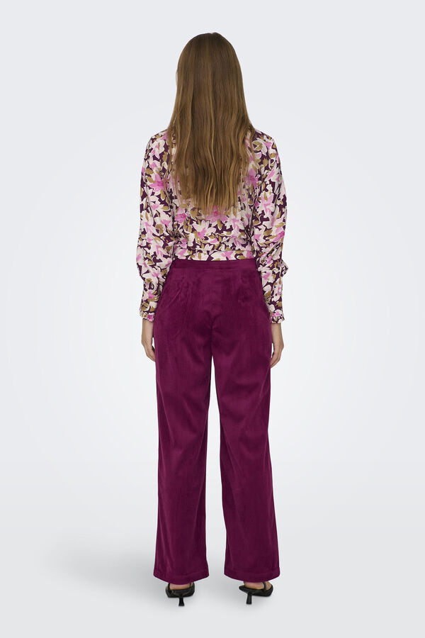 Springfield Pantalón ancho de pana morado