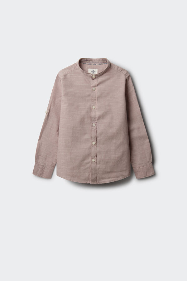 Springfield Kids Camisa textura cuello mao ni&ntilde;o naranja