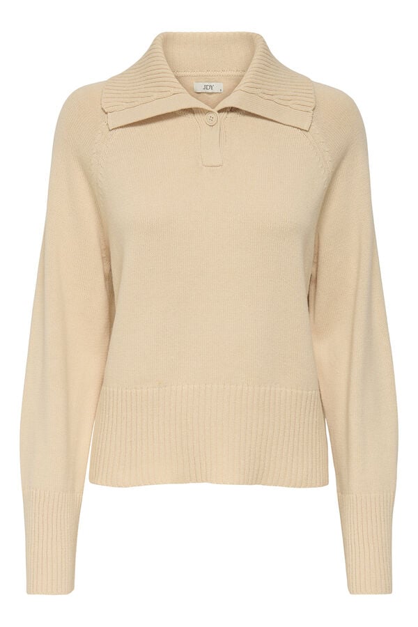 JDY Jersey cuello polo gris