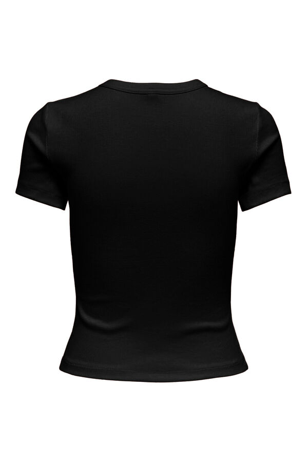 Only Camiseta crop de canal&eacute; negro
