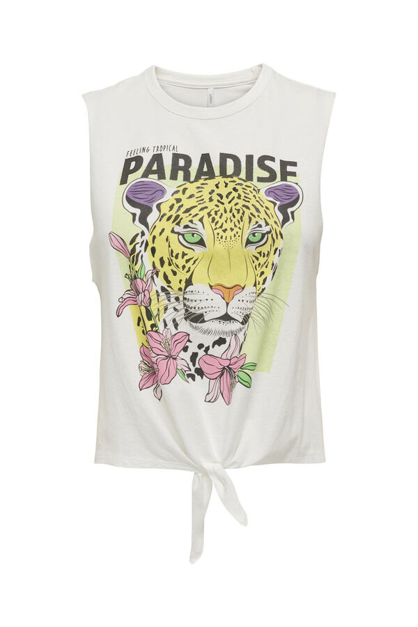 Only Camiseta sin mangas nudo blanco