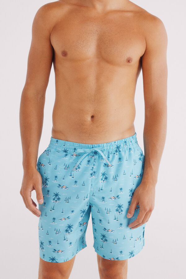 Springfield Mai&ocirc; com estampado de ilha azul