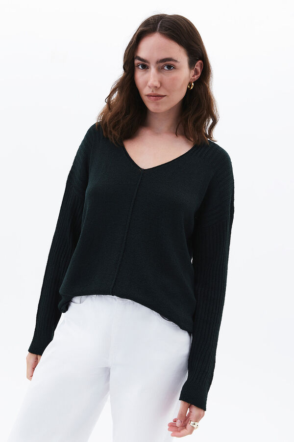 Oxxo Jersey de cuello pico verde