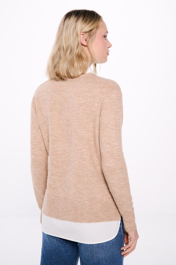 Springfield Suéter combinado com decote em bico  azul