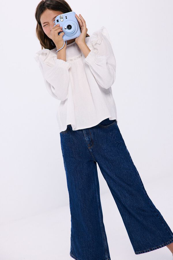 Springfield Kids Pantal&oacute;n denim culotte ni&ntilde;a azul