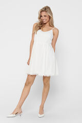 Only Vestido de tirantes encaje blanco