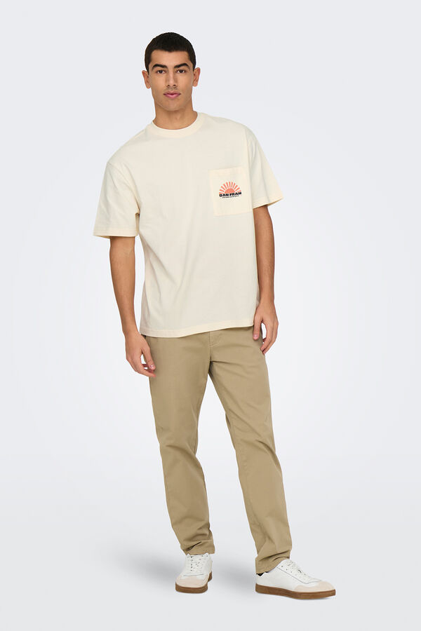 Only & Sons Camiseta manga corta bolsillo blanco