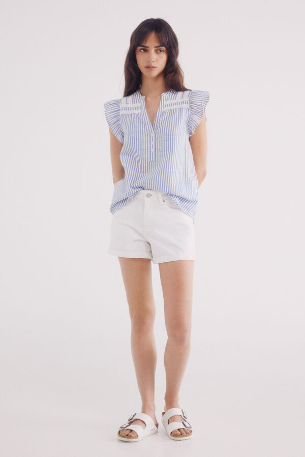 Springfield Blusa lace inserido azul