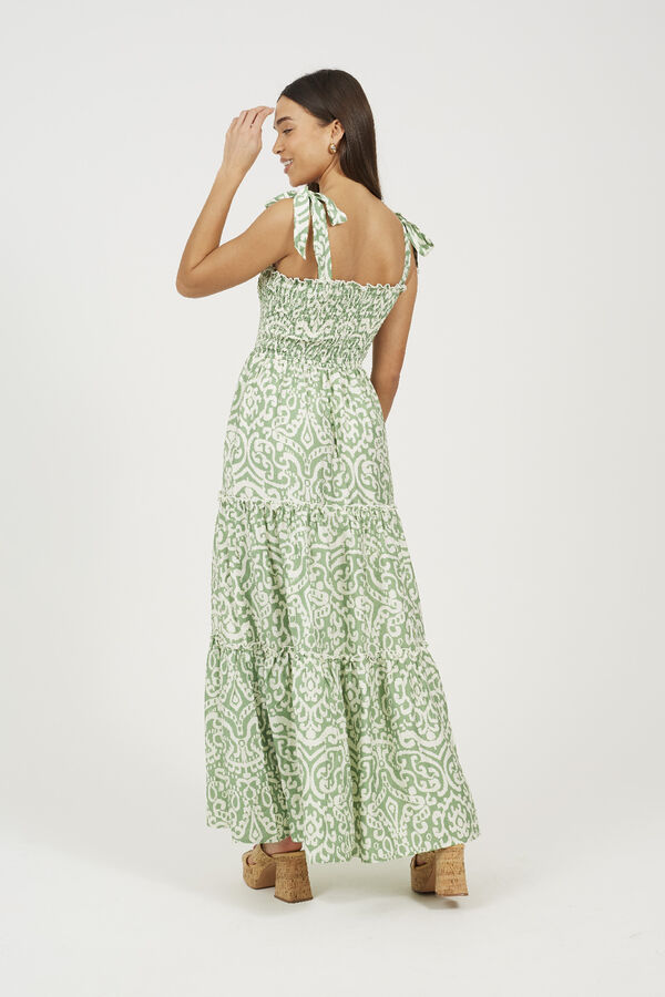 Brave Soul Vestido longo com detalhe franzido verde