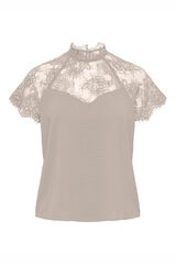 JDY Top de manga curta cinzento