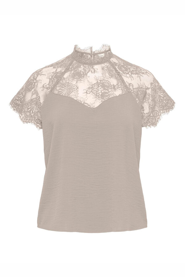 JDY Top de manga curta cinzento