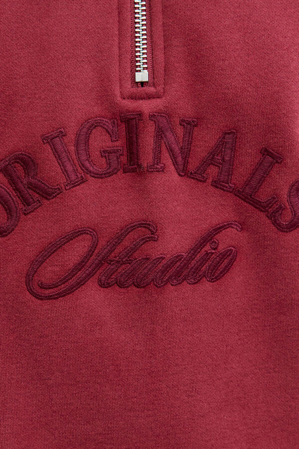 Jack & Jones Sudadera cuello cremallera rojo