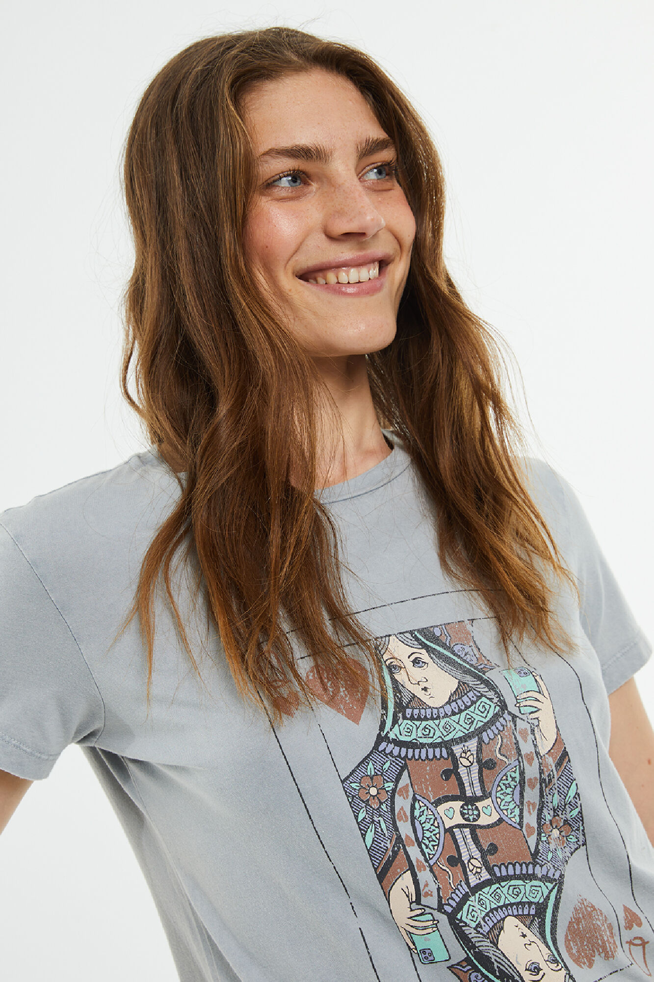 System Action Camiseta manga corta estampado reina de corazones