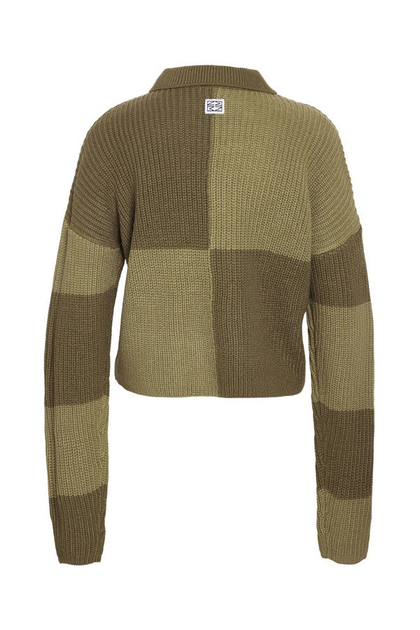 Noisy May casaco de malha com fecho-&eacute;clair verde