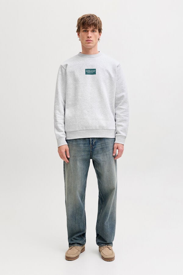 Jack & Jones Sweatshirt gola redonda em felpa branco
