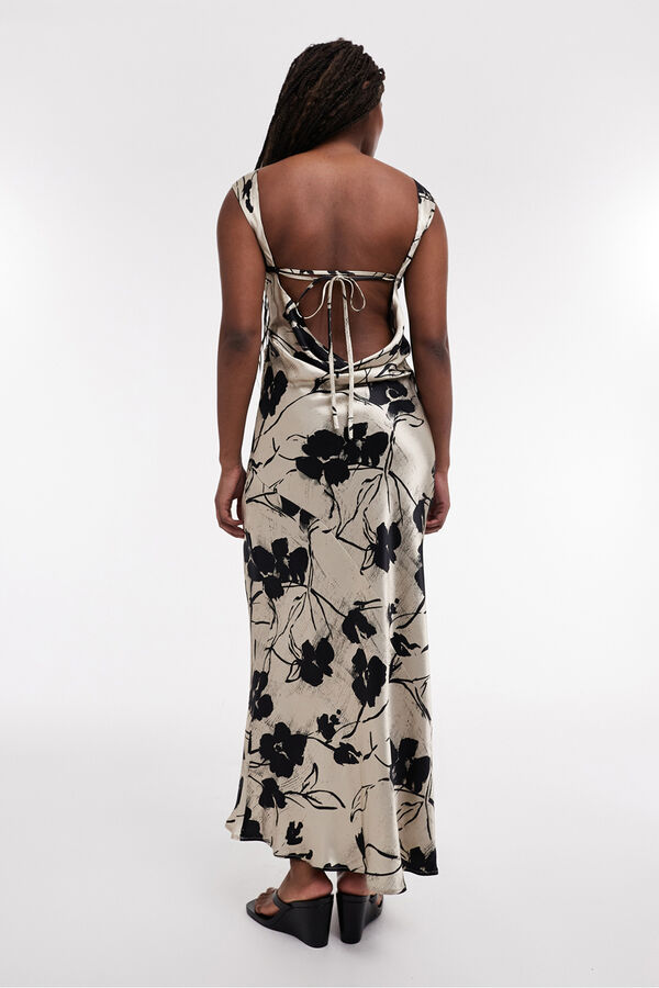 Topshop Vestido midi gola redonda e manga preto