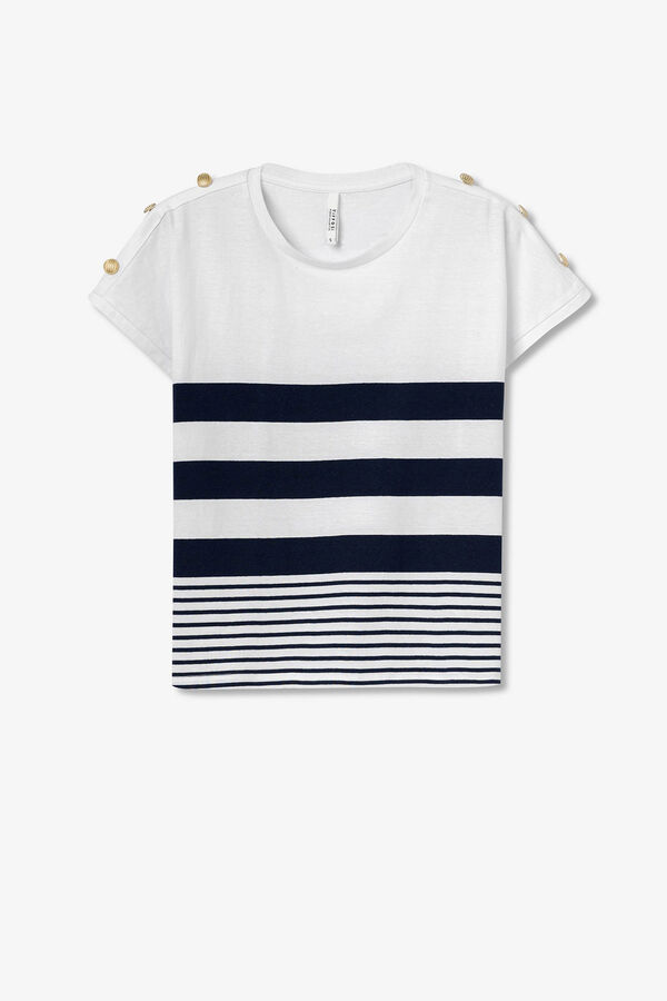 Tiffosi T-shirt &agrave;s riscas branco