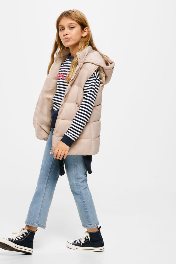 Springfield Colete acolchoado para menina beige