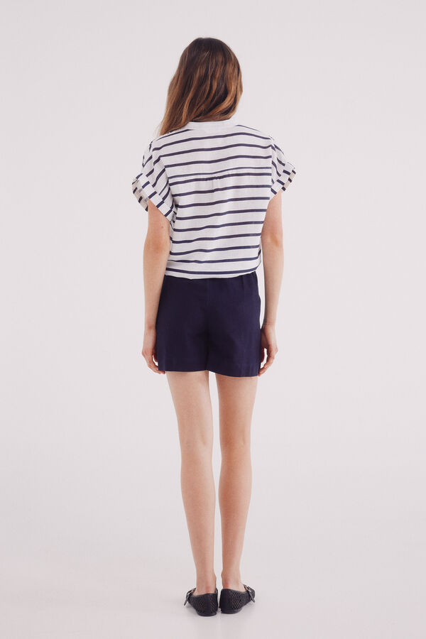 Springfield Shorts com cinto de algodão rústico estampado