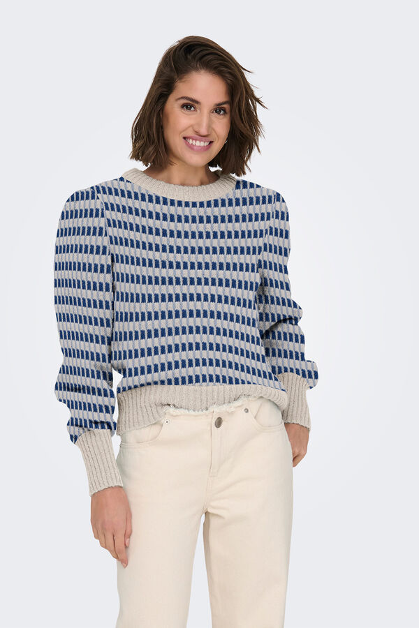 JDY Jersey cuello redondo azul