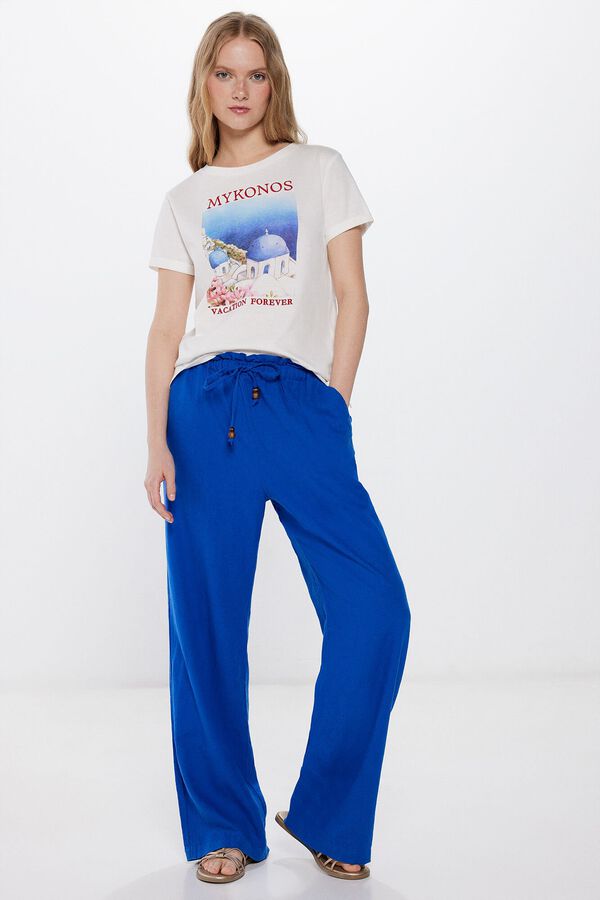 Springfield T-shirt Gráfica Paisagem azul