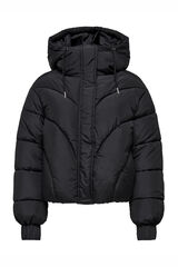 JDY Plum&iacute;fero corto acolchado negro