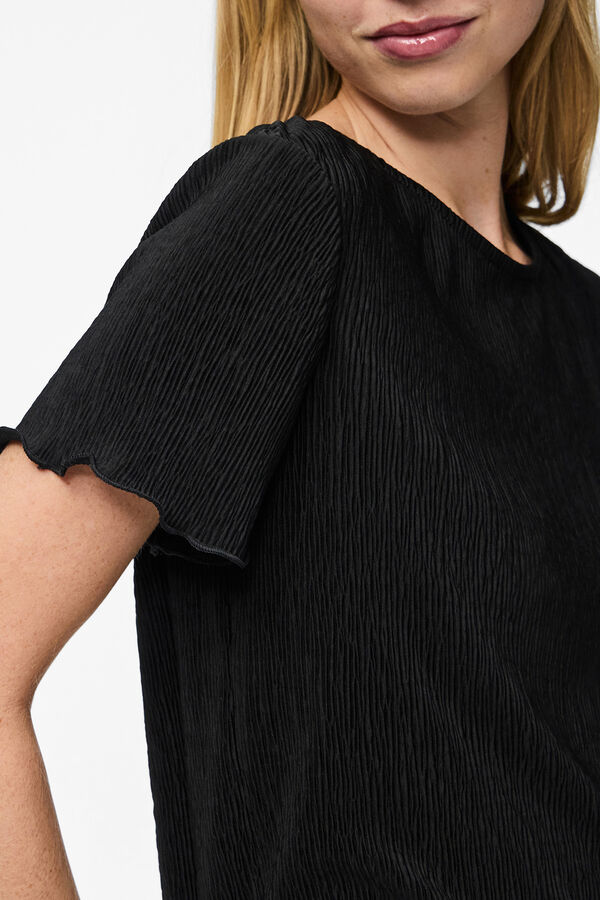 Pieces T-shirt de manga curta preto