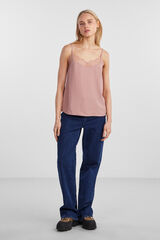 Pieces Blusa lencera de tirantes. morado/lila