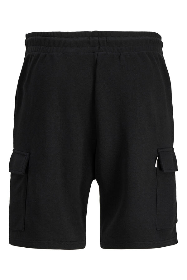 JJ REBEL Bermuda cargo em felpa regular fit preto