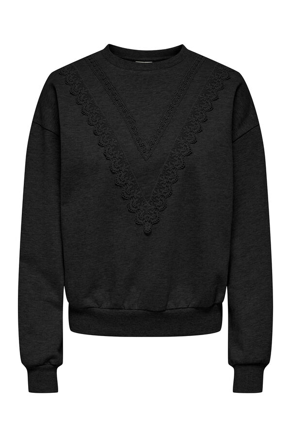 JDY Sudadera de cuello redondo negro