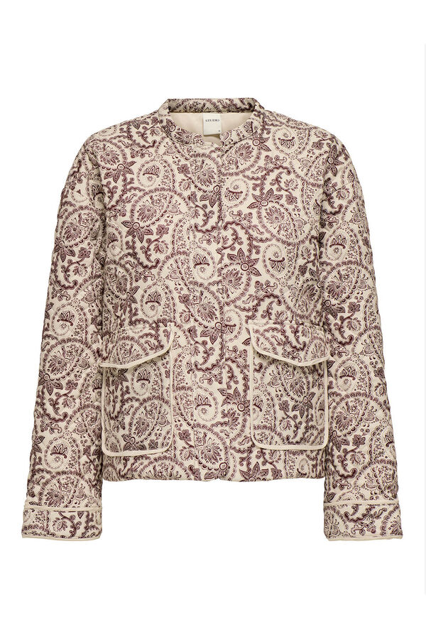 Only Casaco acolchoado estampado bege