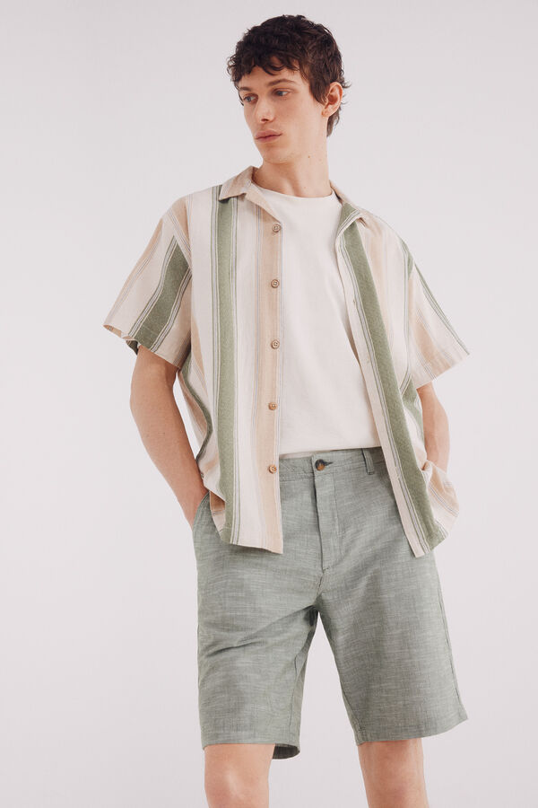 Springfield Bermuda chambray comfort slim fit verde