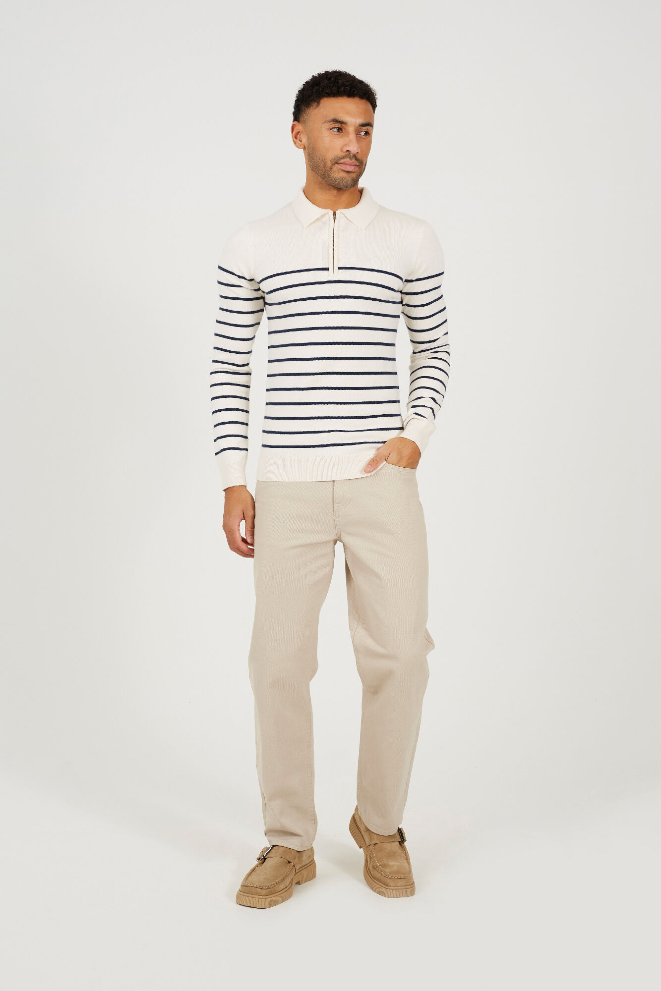 Brave Soul Camisa polo de malha riscas