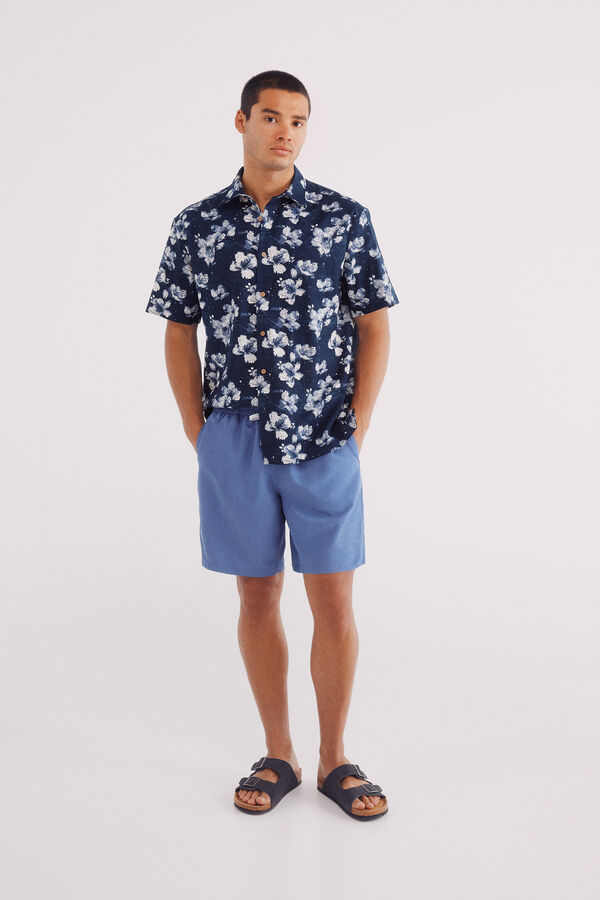 Springfield Maiô liso com logo Springfield azul