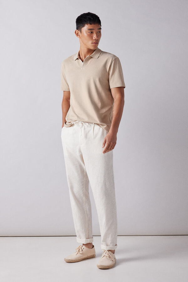 Springfield Polo piqu&eacute; detalles contraste regular fit beige