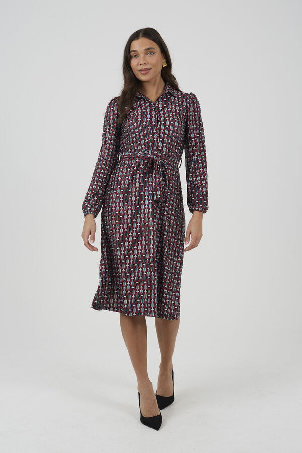 Brave Soul Vestido camisero estampado burdeos