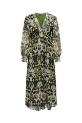 Only Vestido midi estampado Caqui escuro