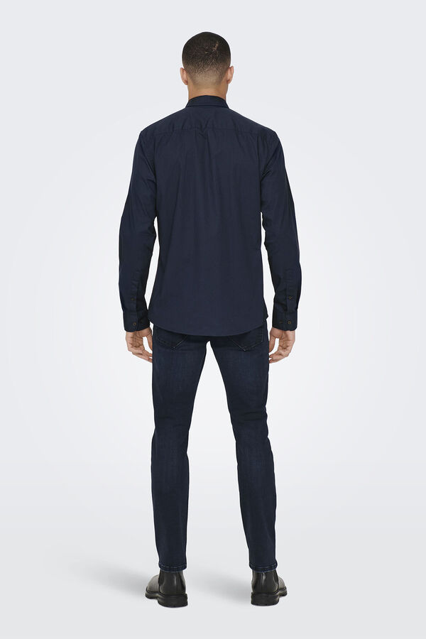 Only & Sons Camisa manga comprida Oxford azul
