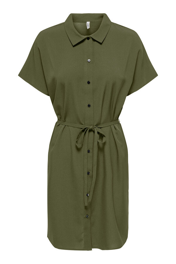 Only Vestido camiseiro midi verde