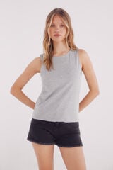 Springfield Camiseta tachas cristal gris