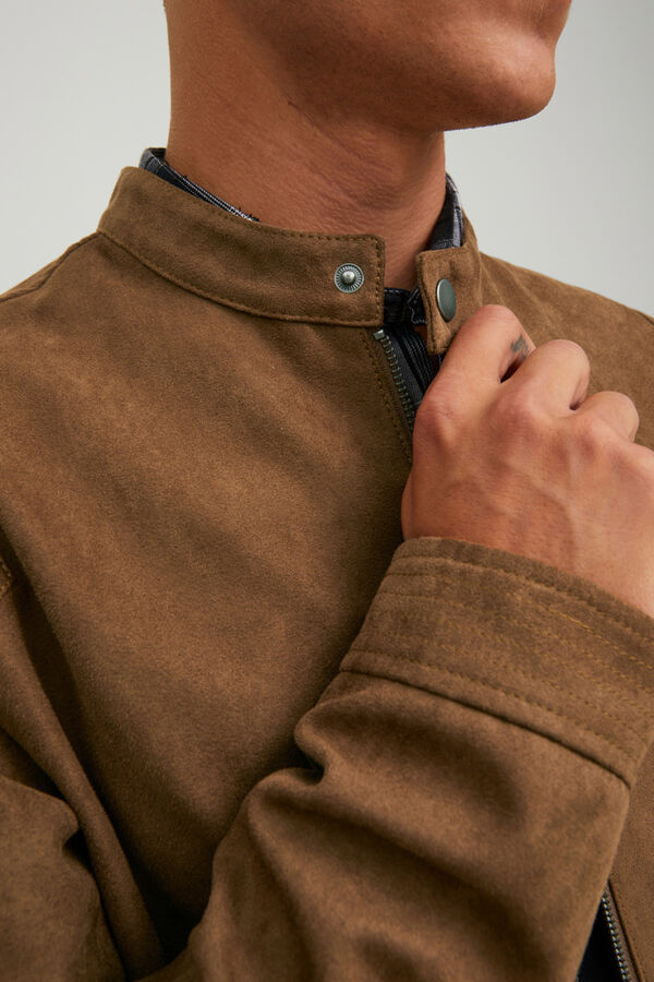 Jack & Jones Chaqueta efecto piel resistente al agua tostado