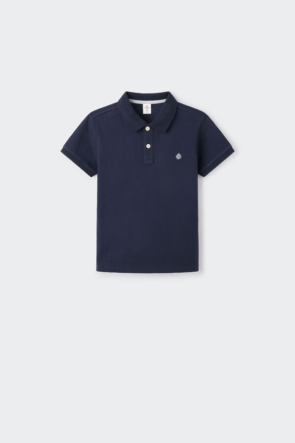 Springfield Kids Polo b&aacute;sico logo menino azul