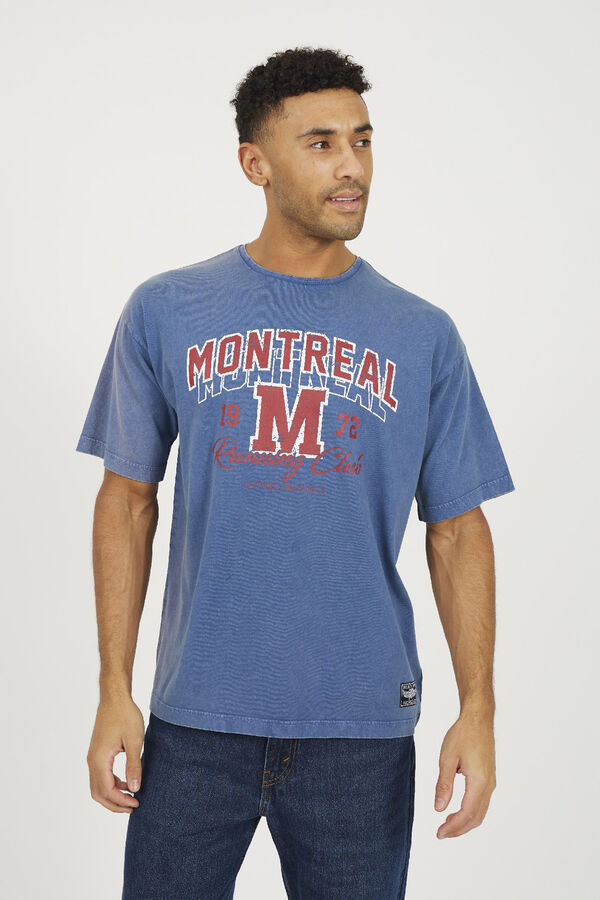 Brave Soul T-shirt de manga curta estampada azul