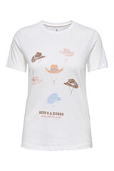 Only T-shirt de manga curta branco
