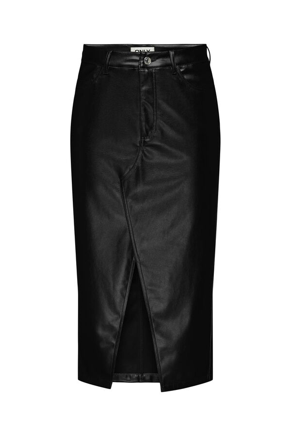 Only Saia midi metalizada preto