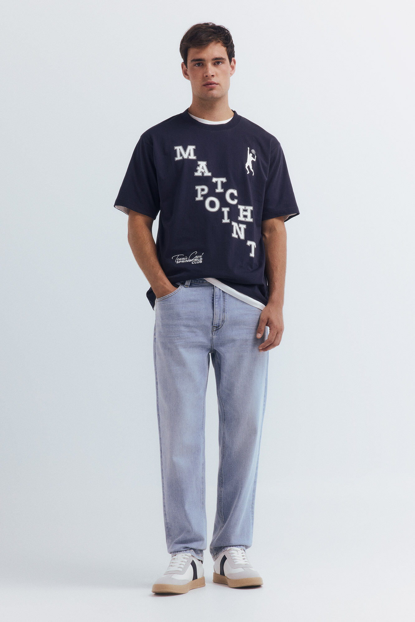 Springfield Jeans de corte reto com lavagem clara