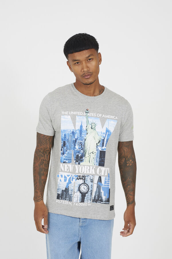 Brave Soul T-shirt estampada com manga curta cinzento